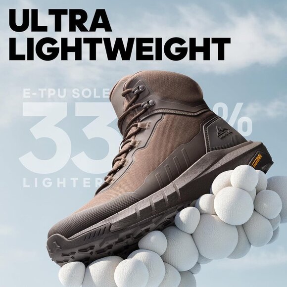 〽️Men\'s Dark Brown Nortiv 8 Tactical Hiking Lightweight Arch Support Work Boots